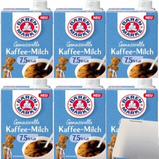 Bärenmarke Genussvolle Kaffee-Milch 7,5% 6er Pack (6x340g Packung) + usy Block
