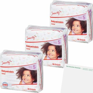 Jeden Tag Windeln Größe 5 Junior 3er Pack (3x36Stk Packung) + usy Block