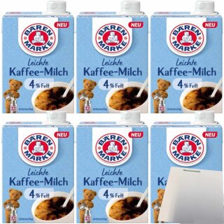 Bärenmarke Leichte Kaffee-Milch 4% 6er Pack (6x340g Packung) + usy Block