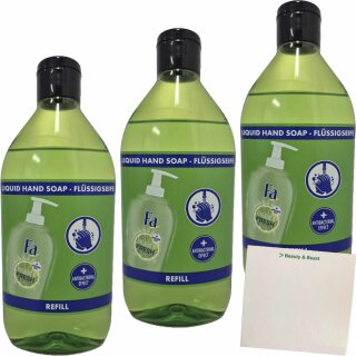 Fa Flüssigseife Hygiene & Frische Limette 3er Pack (3x385ml Nachfüllflasche) + usy Block