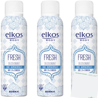 Elkos Deo Spray Fresh 3er Pack (3x200ml Flasche) + usy Block