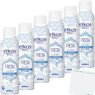 Elkos Deo Spray Fresh 6er Pack (6x200ml Flasche) + usy Block
