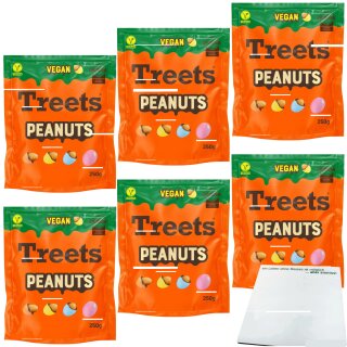 Treets Vegan Peanuts mit ChoViva 6er Pack (6x250g Packung) + usy Block