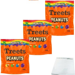 Treets Peanuts Rainbow 3er Pack (3x250g Packung) + usy Block