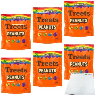 Treets Peanuts Rainbow 6er Pack (6x250g Packung) + usy Block