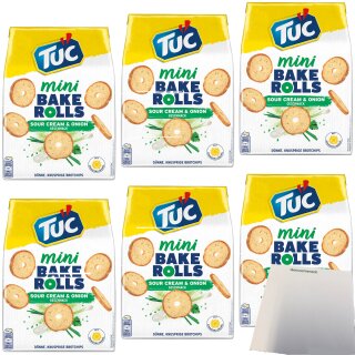 TUC Bake Rolls Sour Creme & Onion 6er Pack (6x150g Beutel) + usy Block