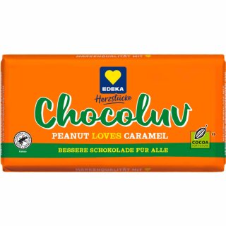 Edeka Herzstücke Chocoluv Erdnuss Karamell (150g Tafel)