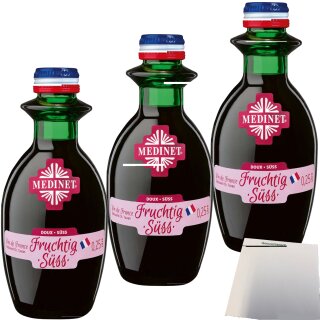 Medinet Rouge Fruchtig Süß 3er Pack (3x0,25 Liter Flasche) + usy Block