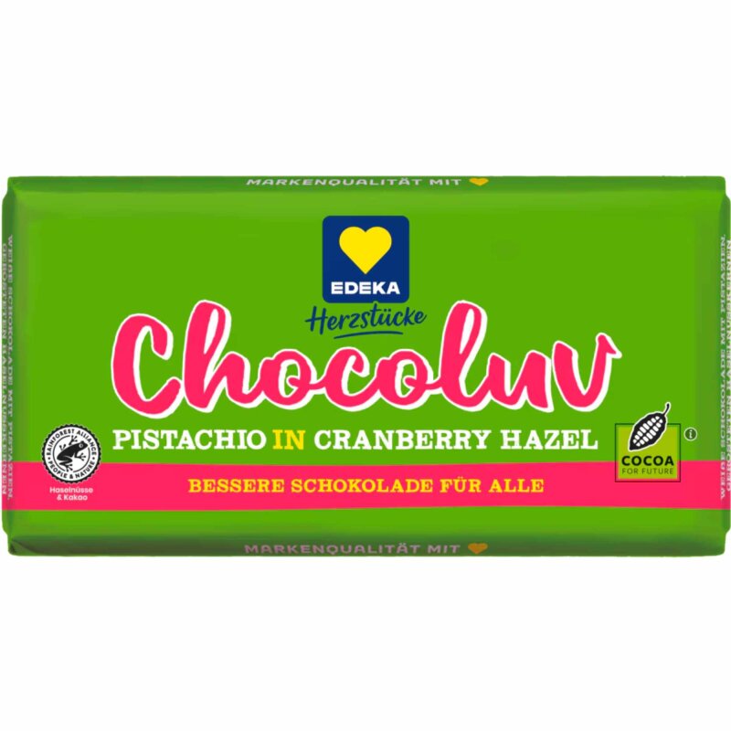 Edeka Herzstücke Chocoluv Pistazie Cranberry Haselnuss (150g Tafel)