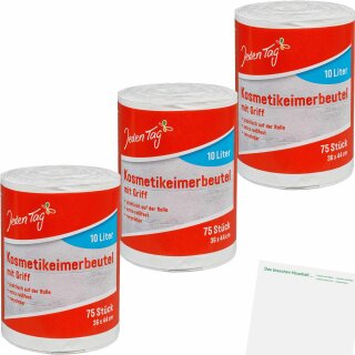 Jeden Tag Kosmetikeimer-Beutel 10l 3er Pack (3x75Stk) + usy Block