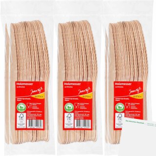 Jeden Tag Messer Holz 3er Pack (3x20Stk) + usy Block