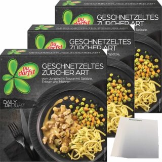 Du Darfst Daily Delight Geschnetzeltes Züricher Art 3er Pack (3x460g Packung) + usy Block