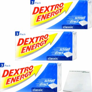 Dextro Energy 3er Classic 3er Pack (3x138g Packung) + usy Block