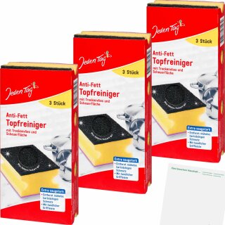 Jeden Tag Anti-Fett Topfreiniger 3er Pack (3x3Stk) + usy Block