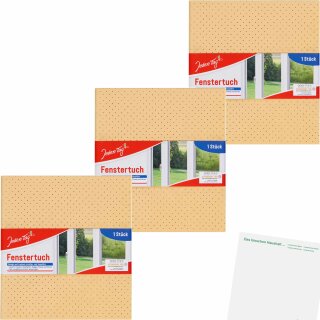 Jeden Tag Fenstertuch 35x38cm 3er Pack (3x1Stk Packung) + usy Block