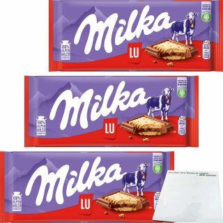Milka Alpenmilch & LU Kekse 3er Pack (3x87g Packung) + usy Block