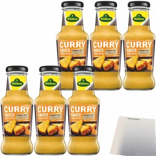 Kühne Gourmet Milde Curry Sauce 6er Pack (6x250ml Flasche) + usy Block