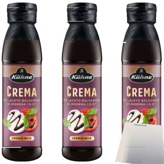 Kühne Crema Aceto Balsamico di Modena 3er Pack (3x150ml Flasche) + usy Block