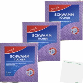 Jeden Tag Schwammtuch 18x18cm 3er Pack (3x5Stk Packung) + usy Block
