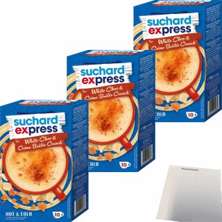 Suchard Express White Choc & Creme Brulee Crunch 10x15g Sticks 3er Pack (3x150g Packung) + usy Block