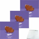 Milka Hauchzarte Herzen Alpenmilch 3er Pack (3x130g Packung) + usy Block