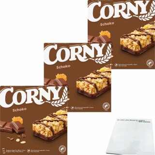 Corny Schoko 6x25g 3er Pack (3x150g Packung) + usy Block