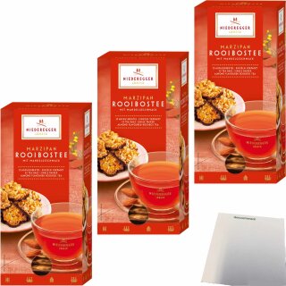 Niederegger Marzipan Rooibostee 3er Pack 75x1,75g (3x43,75g Packung) + usy Block