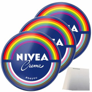 NIVEA Creme Hautpflege für den ganzen Körper 3er Pack (3x250 ml Dose) + usy Block