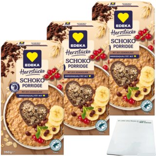 Edeka Porridge Schoko 3er Pack (3x350g Packung) + usy Block