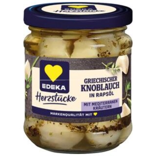 Edeka Knoblauch in Kräutermarinade (185g Glas)