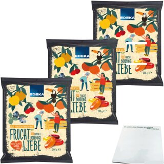 EDEKA Fruchtbonbon Mischung Bonbons 3er Pack (3x200g Beutel) + usy Block