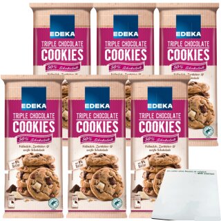 EDEKA Triple Chocolate Cookies 6er Pack (6x200g Packung) + usy Block