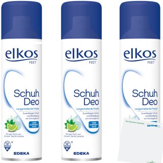 Elkos Schuhdeo 3er Pack (3x200ml Flasche) + usy Block