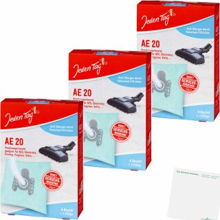 Jeden Tag Staubsauger-Beutel AE20 3er Pack (3x5Stk Packung) + usy Block