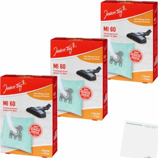 Jeden Tag Staubsauger-Beutel MI 60 3er Pack (3x4Stk Packung) + usy Block