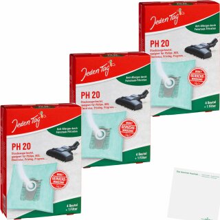 Jeden Tag Staubsauger-Beutel PH 20 3er Pack (3x4Stk Packung) + usy Block