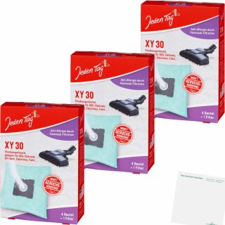 Jeden Tag Staubsauger-Beutel XY 30 3er (3x4Stk Packung) + usy Block