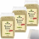 Alnatura Weizenkleie 3er Pack (3x250g Packung) + usy Block