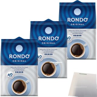Röstfein Rondo Melange Kaffeepads 120 Pads (3x280g Beutel) + usy Block
