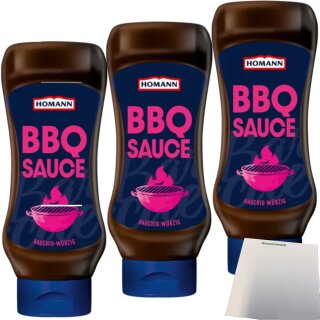 Homann BBQ Sauce 3er Pack (3x430ml Flasche) + usy Block