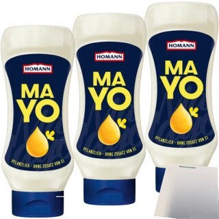 Homann Mayonnaise Sauce 3er Pack (3x430ml Flasche) + usy Block