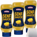 Homann Senf Sauce 3er Pack (3x430ml Flasche) + usy Block