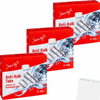 Jeden Tag Anti-Kalk Tabs 3er Pack (3x51Stk Packung) + usy Block