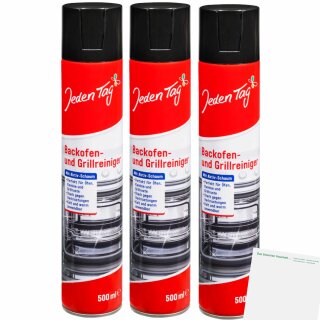 Jeden Tag Backofen- & Grillreiniger 3er Pack (3x500ml Dose) + usy Block
