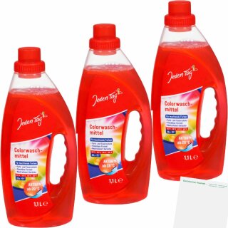 Jeden Tag Color-Waschmittel flüssig 3er Pack (3x1,1l Flasche) + usy Block