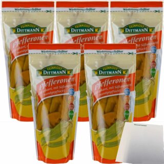 Dittmann Pfefferonen mild 5er Pack (5x250g Packung) + usy Block