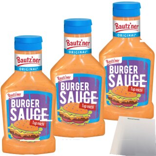 Bautzner Burger Sauce 3er Pack (3x300ml Flasche) + usy Block