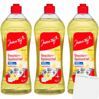Jeden Tag Geschirrspülmittel Citrus 3e Pack (3x1l Flasche) + usy Block