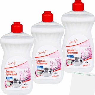 Jeden Tag Geschirrspülmittel Konzentrat Balsam 3er Pack (3x500ml Flasche) + usy Block