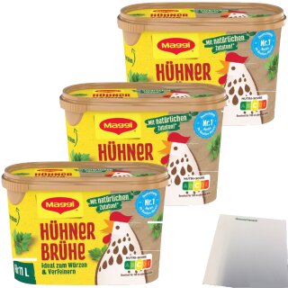 Maggi Hühner Brühe 3er Pack (3x231g Dose) + usy Block